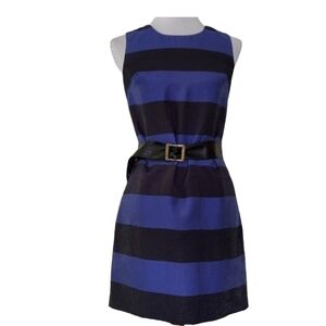 Banana Republic Blue Black Rugby Shimmer Stripe Dress‎ Shift